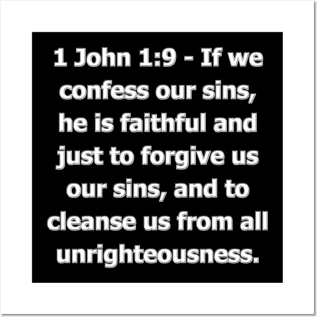 Bible Verse 1 John 1:9 (KJV) Wall Art by Holy Bible Verses